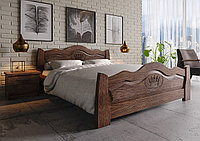 Кровать из массива сосны «Корона», цвет лесной орех 120*190