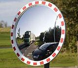Зеркало со светоотражающей окантовкой круглое 1200 мм с кронштейном для трубы, фото 3
