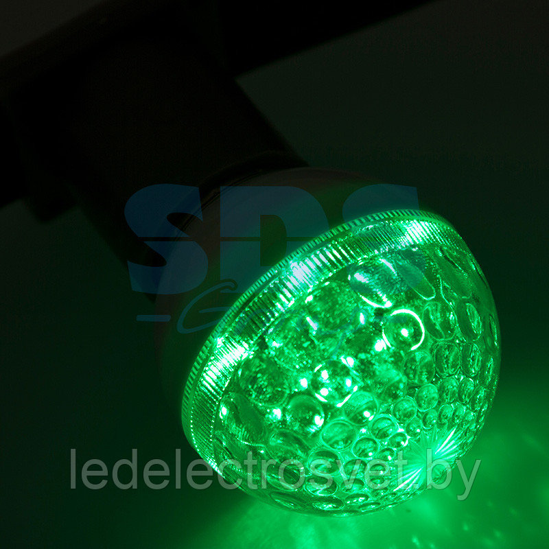 Лампа шар e27 10 LED Ø50мм зеленая 24В - фото 1 - id-p106744438