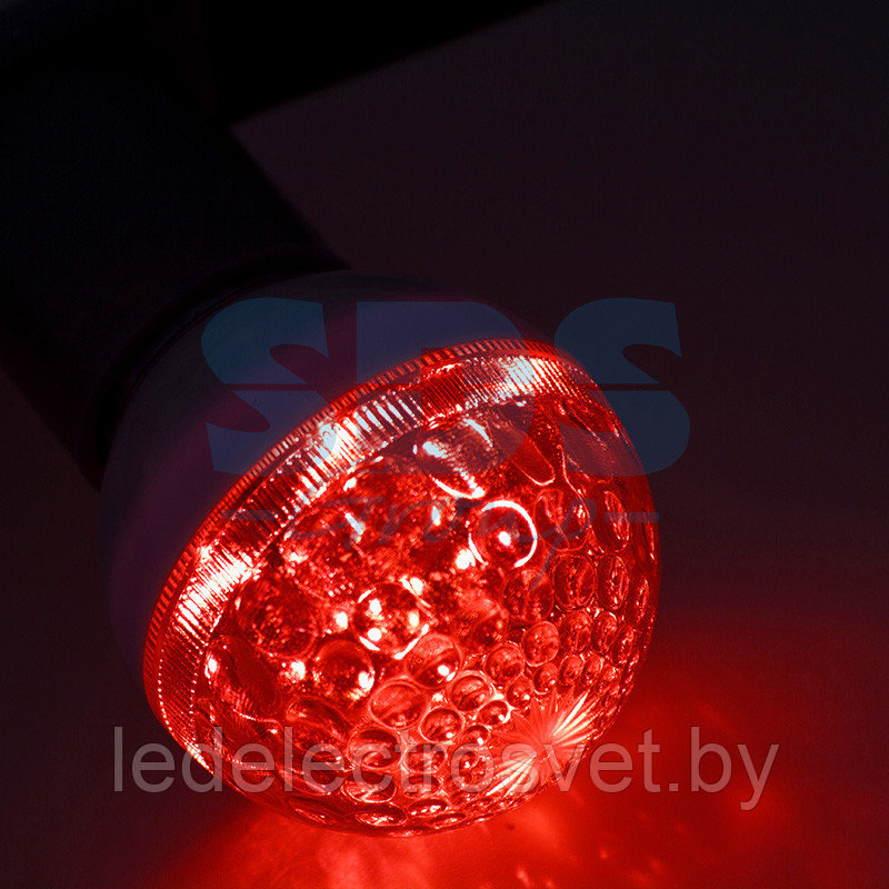 Лампа шар e27 10 LED Ø50мм красная 24В - фото 1 - id-p106744439