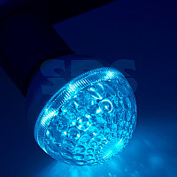 Лампа шар e27 10 LED Ø50мм синяя 24В