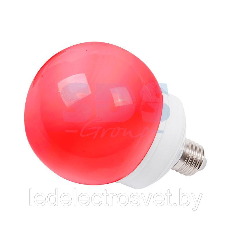 Лампа шар e27 12 LED Ø100мм красная - фото 1 - id-p106744451