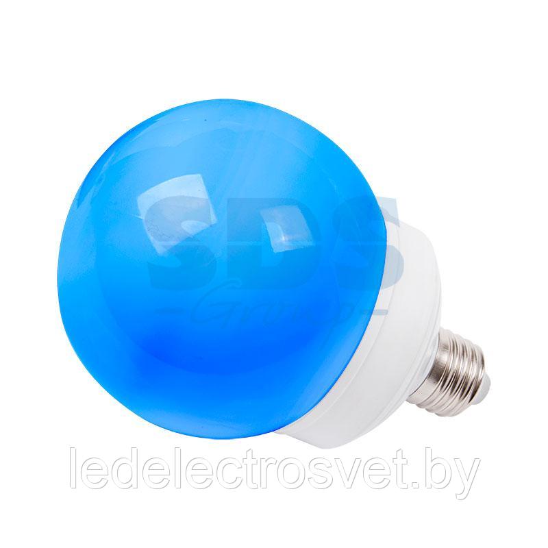 Лампа шар e27 12 LED Ø100мм синяя - фото 1 - id-p106744452