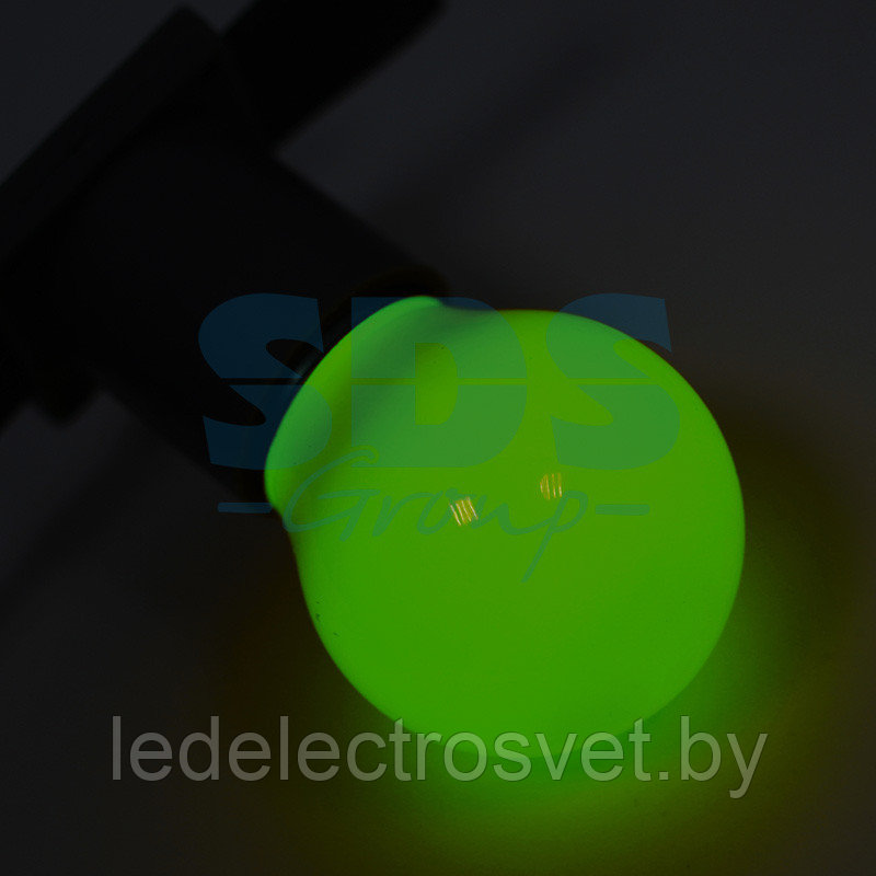 Лампа шар e27 5 LED  Ø45мм - зеленая