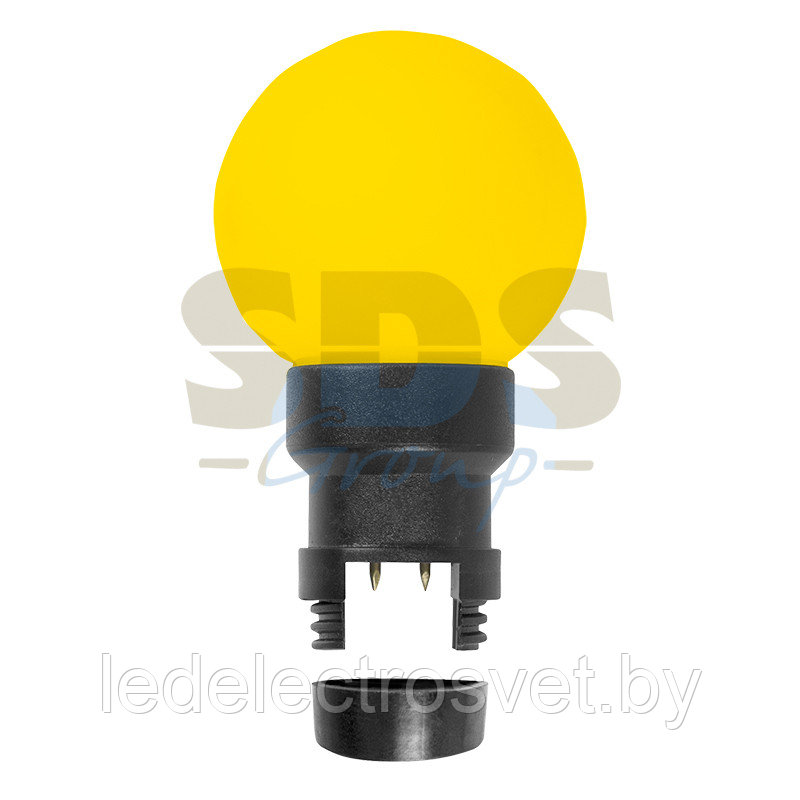 Лампа шар 6 LED для белт-лайта, цвет: Жёлтый, Ø45мм, жёлтая колба - фото 1 - id-p106744460