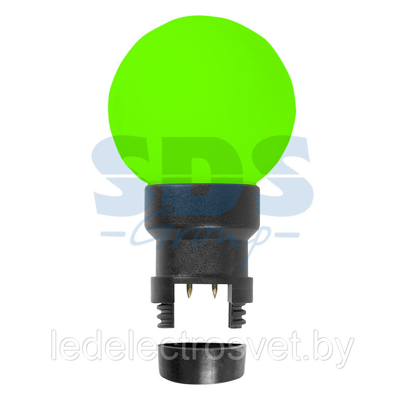 Лампа шар 6 LED для белт-лайта, цвет: Зелёный, Ø45мм, зелёная колба
