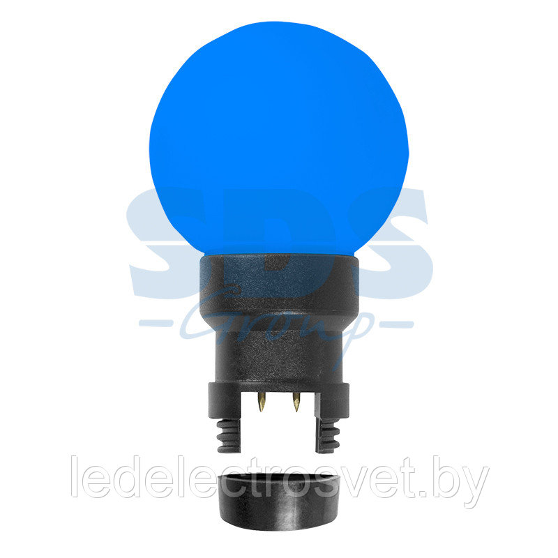 Лампа шар 6 LED для белт-лайта, цвет: Синий, Ø45мм, синяя колба - фото 1 - id-p106744463