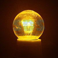 Лампа шар e27 6 LED  Ø45мм - желтая, прозрачная колба, эффект лампы накаливания