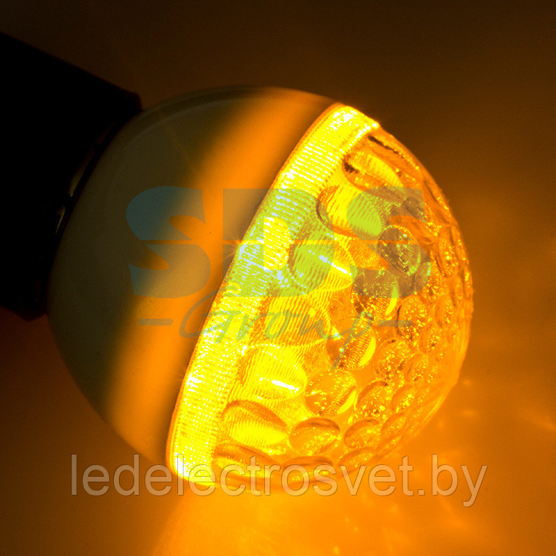 Лампа шар e27 9 LED  Ø50мм желтая