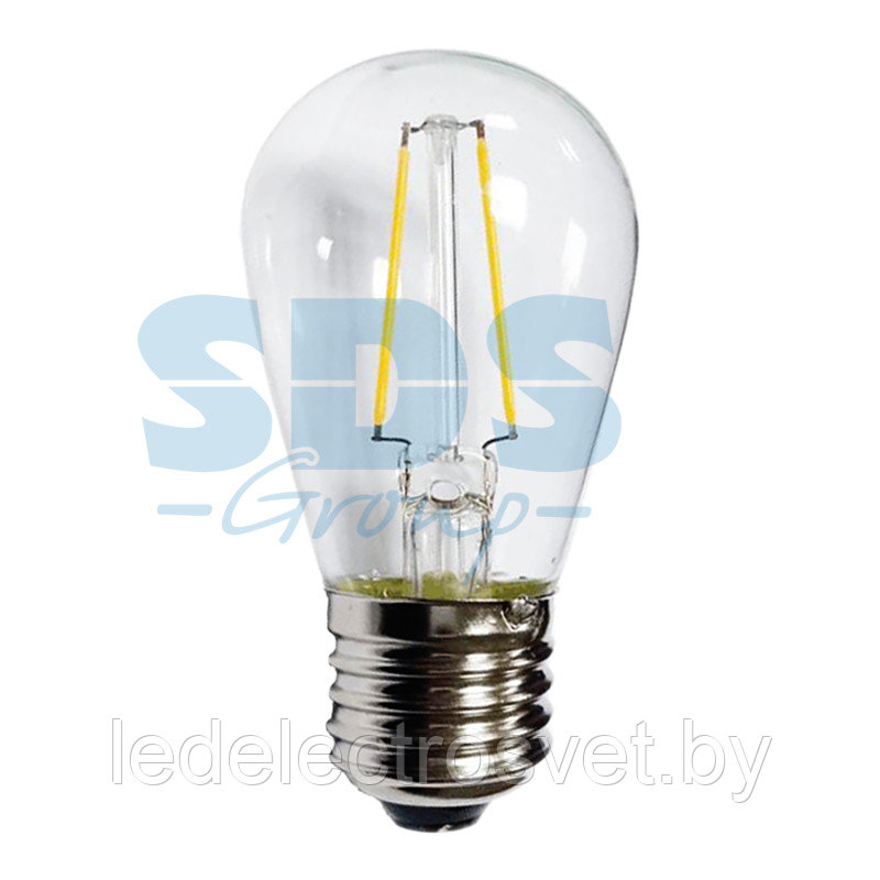 Ретро лампа Filament ST45 E27, 2W, 230В Теплая белая 3000K - фото 1 - id-p106744480