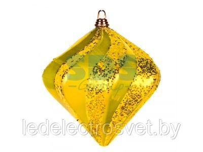 Елочная фигура "Алмаз", 15 см, цвет золотой - фото 1 - id-p106799263