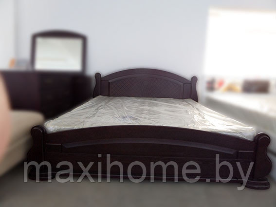 Кровать из массива ольхи «Женева», цвет венге - фото 2 - id-p106803206
