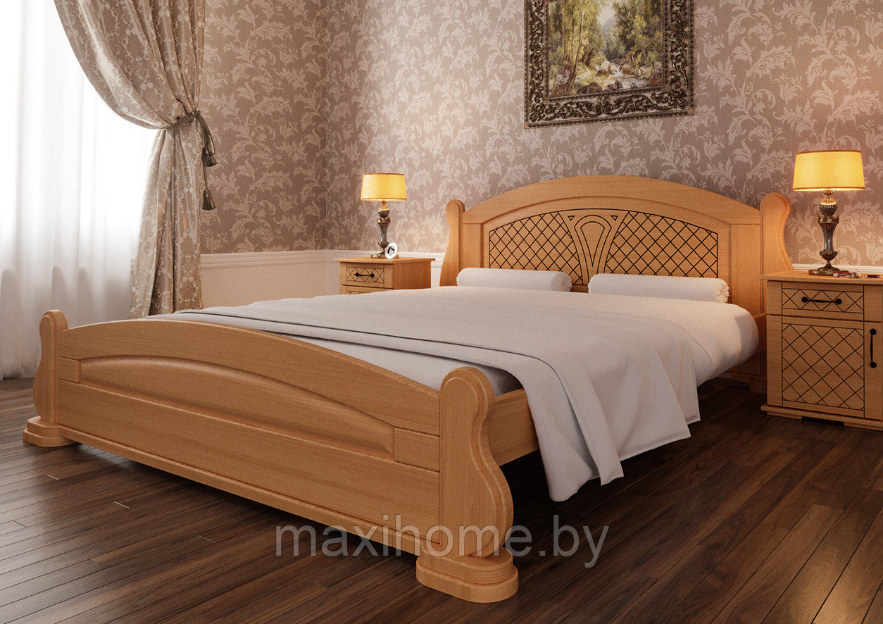 Кровать из массива ольхи «Женева», цвет ольха - фото 1 - id-p106803804