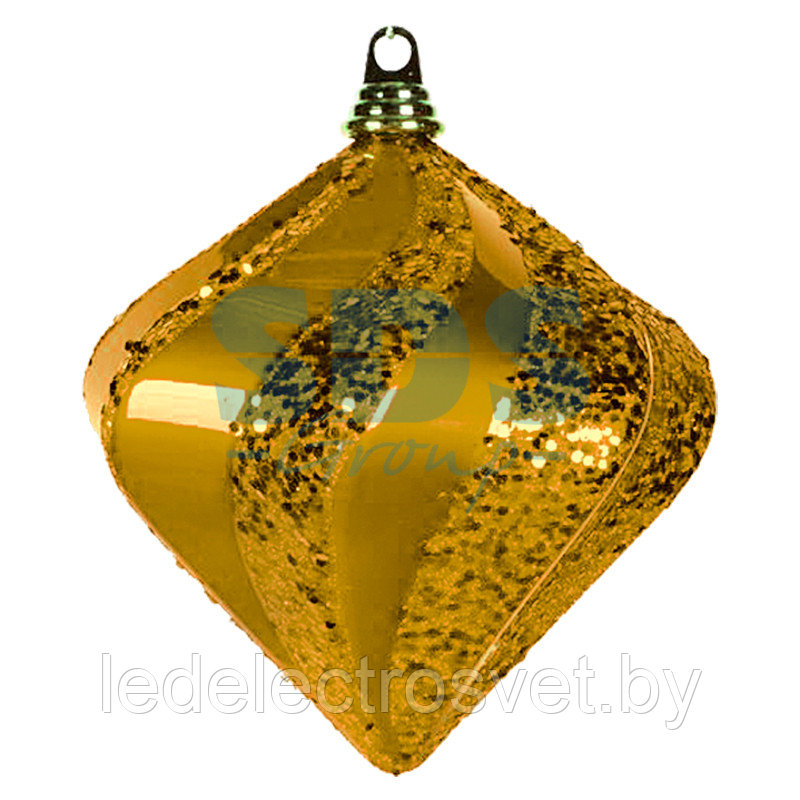 Елочная фигура "Алмаз", 20 см, цвет золотой - фото 1 - id-p106803678