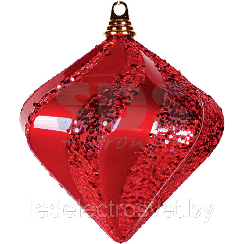 Елочная фигура "Алмаз", 20 см, цвет красный - фото 1 - id-p106803679