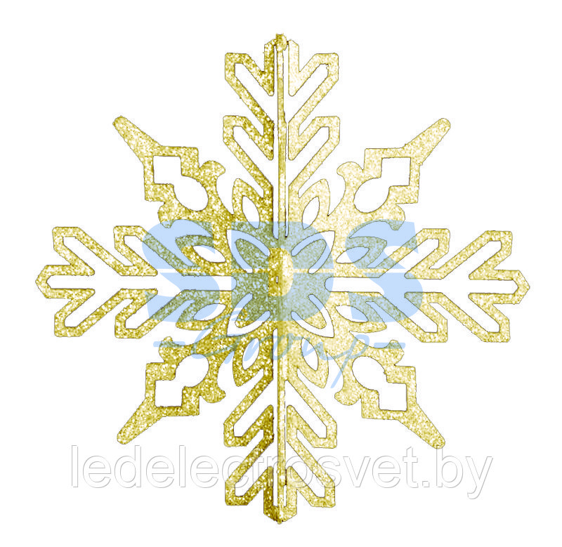 Елочная фигура "Снежинка ажурная 3D", 23 см, цвет золотой - фото 1 - id-p106803719