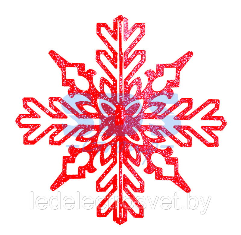 Елочная фигура "Снежинка ажурная 3D", 35 см, цвет красный - фото 1 - id-p106803721
