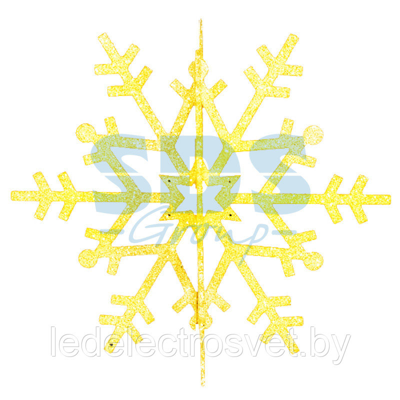 Елочная фигура "Снежинка резная 3D", 31 см, цвет золотой
