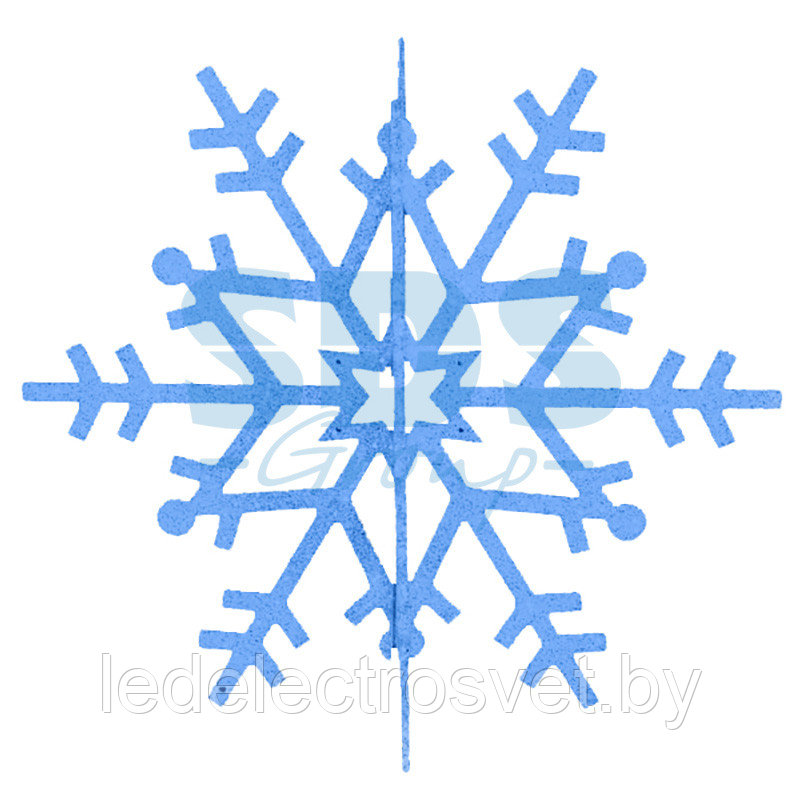 Елочная фигура "Снежинка резная 3D", 31 см, цвет синий - фото 1 - id-p106803728