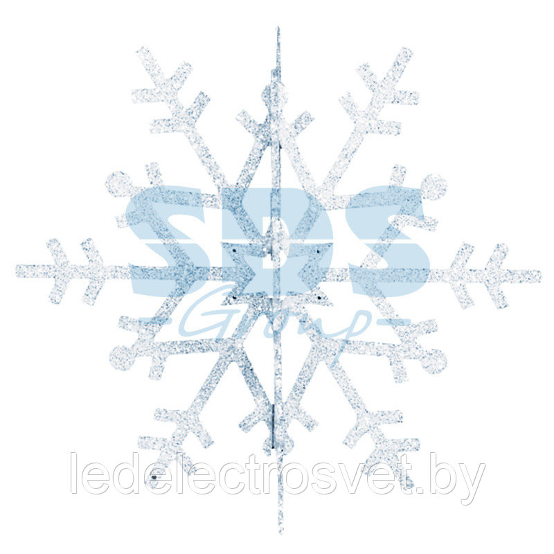 Елочная фигура "Снежинка резная 3D", 61 см, цвет серебряный
