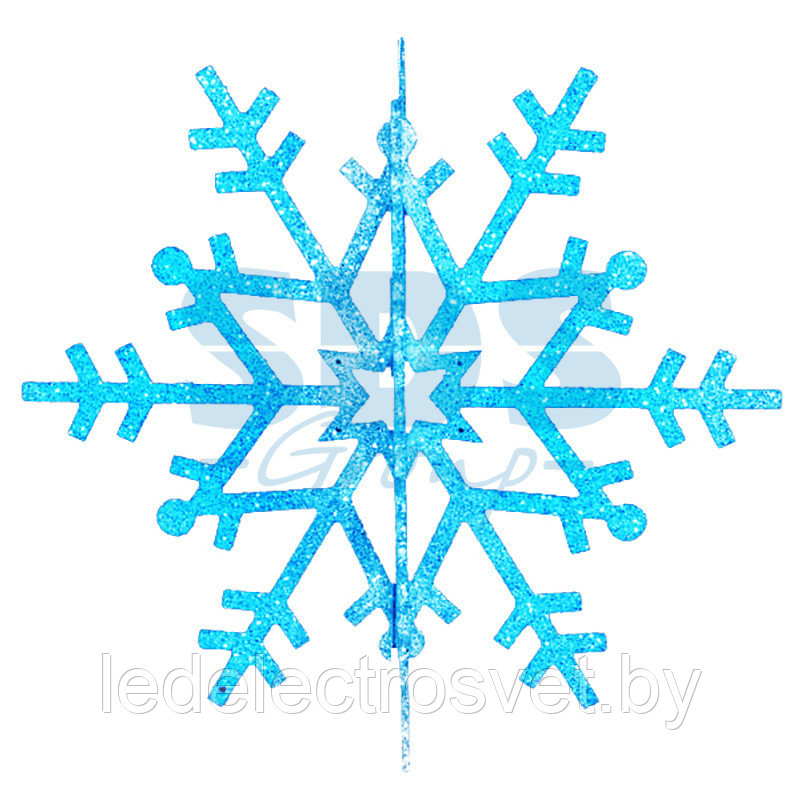 Елочная фигура "Снежинка резная 3D", 61 см, цвет синий