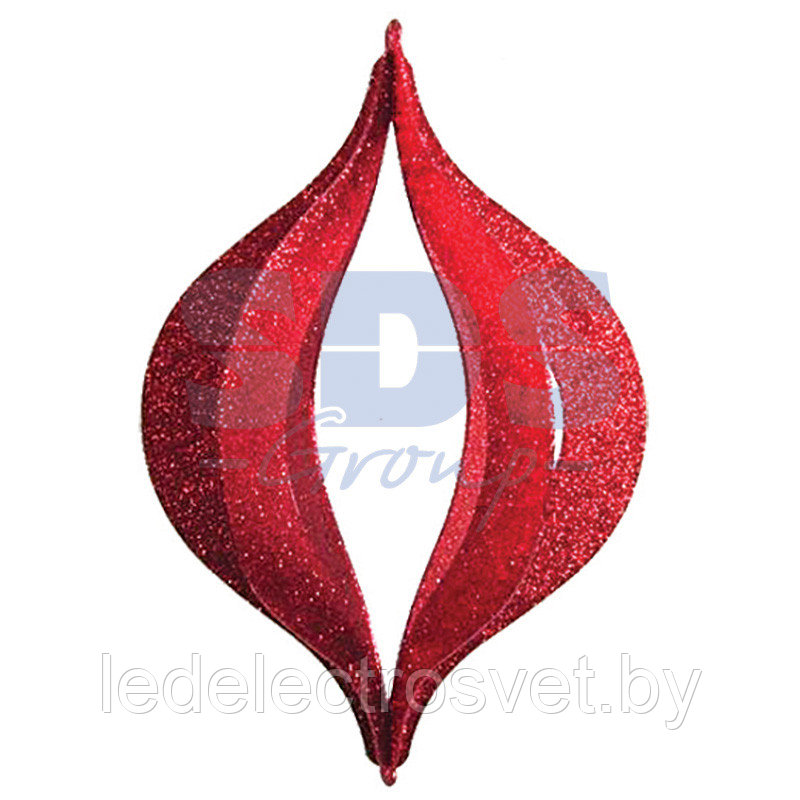 Елочная фигура "Сосулька складная 3D", 51 см, цвет красный