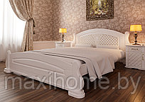 Кровать из массива ольхи «Женева», цвет белый 140*200