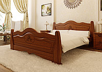 Кровать из массива ольхи «Мальва», цвет орех 120*190