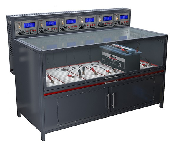 Зарядно-десульфатирующий шкаф для акб  Светоч-04-06.40B.50A.R18A (250Вт).ЖК