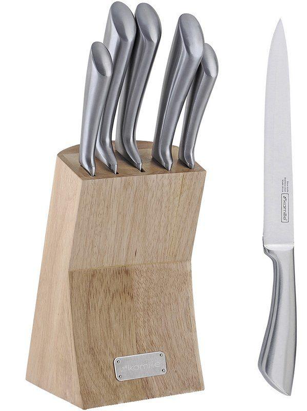 Набор ножей из нержавеющей стали в колоде Kamille KM 5130 - фото 1 - id-p106804310