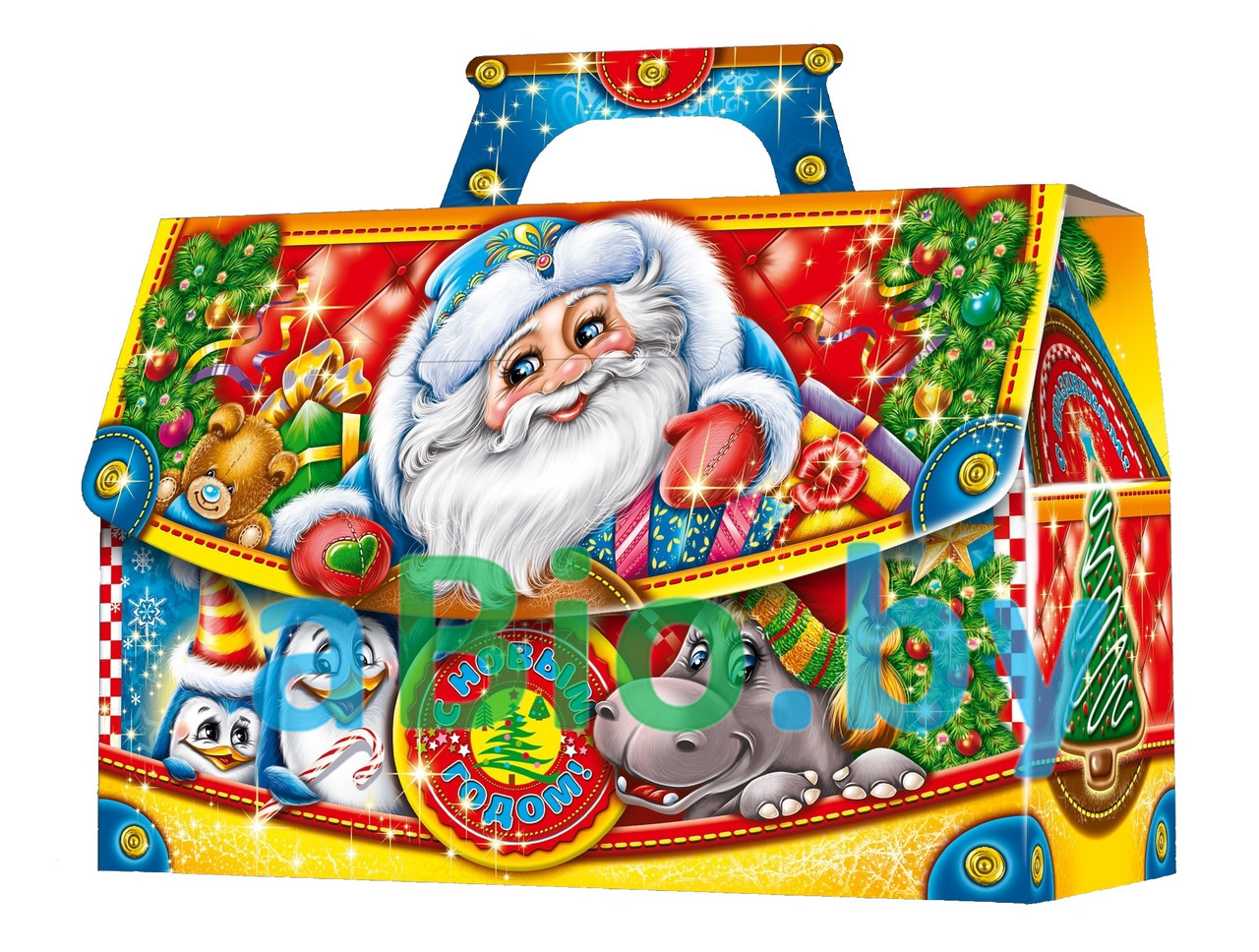 Упаковка 1,2 кг, для конфет, новогодних подарков. Яркие рисунки! Высококачественный картон!!! - фото 1 - id-p51085343