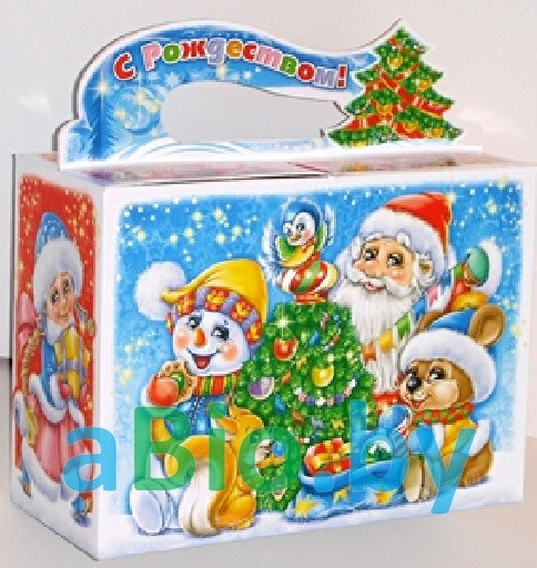 Упаковка 1,2 кг, для конфет, новогодних подарков. Яркие рисунки! Высококачественный картон!!! - фото 1 - id-p6450947