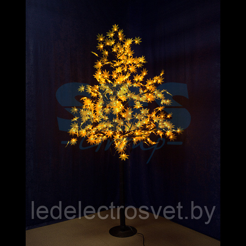 Светодиодное дерево "Клён", высота 2,1м, диаметр кроны 1,8м, желтые светодиоды, IP 65, понижающий