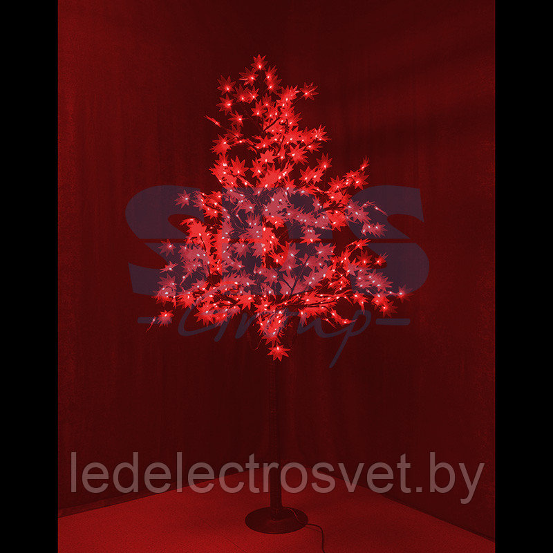 Светодиодное дерево "Клён", высота 2,1м, диаметр кроны 1,8м, красные светодиоды, IP 65, понижающий