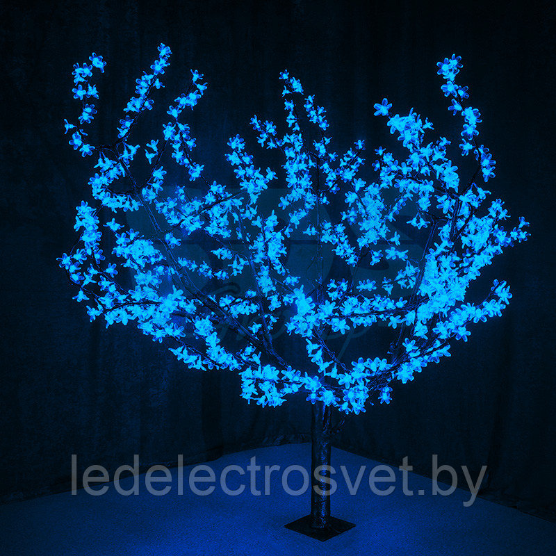 Светодиодное дерево "Сакура", высота 1,5м, диаметр кроны 1,8м, синие светодиоды, IP 54, понижающий - фото 1 - id-p106809439