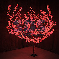 Светодиодное дерево "Сакура", высота 1,5м, диаметр кроны 1,8м, красные светодиоды, IP 54, понижающий