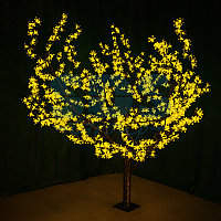 Светодиодное дерево "Сакура" высота 1,5м, диаметр кроны 1,8м, желтые светодиоды, IP 54, понижающий