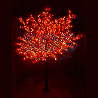 Светодиодное дерево "Сакура", высота 3,6м, диаметр кроны3,0м, красные светодиоды, IP 54, понижающий