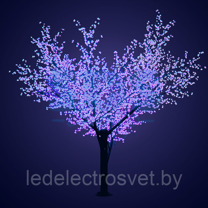 Светодиодное дерево "Сакура", высота 3,6м, диаметр кроны 3,0м, синие светодиоды, IP 54, понижающий - фото 1 - id-p106809448