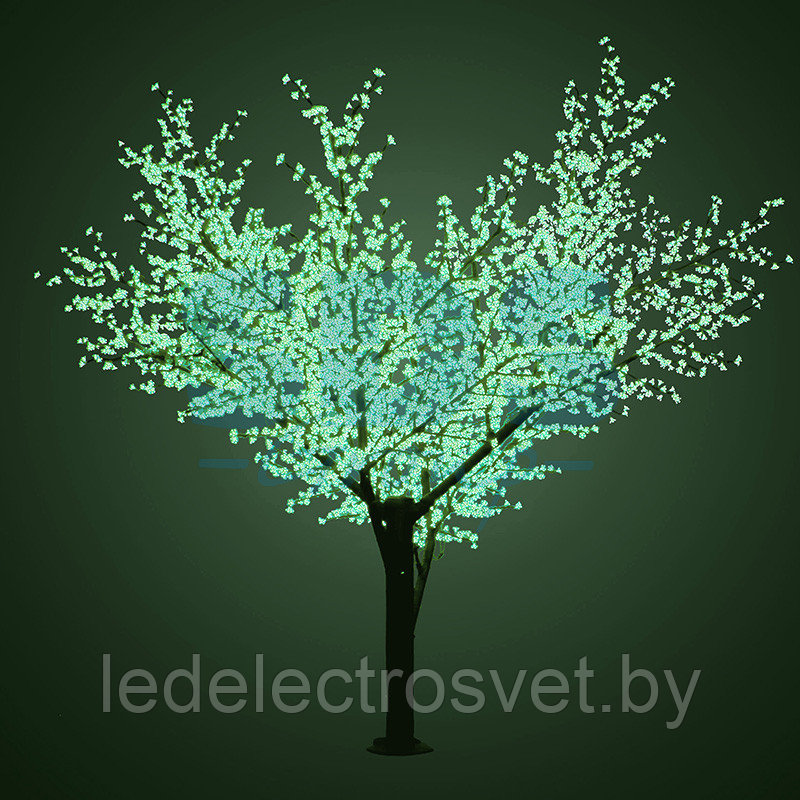Светодиодное дерево "Сакура", высота 3,6м, диаметр кроны 3,0м, зеленые светодиоды, IP 54, понижающий - фото 1 - id-p106809449