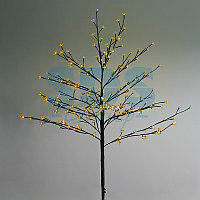 Дерево комнатное "Сакура", коричневый цвет ствола и веток, высота 1.2 метра, 80 светодиодов желтого цвета,
