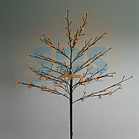 Дерево комнатное "Сакура", коричневый цвет ствола и веток, высота 1.2 метра, 80 светодиодов теплого белого