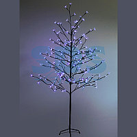 Дерево комнатное "Сакура", коричневый цвет ствола и веток, высота 1.5 метра, 120 светодиодов синего цвета,