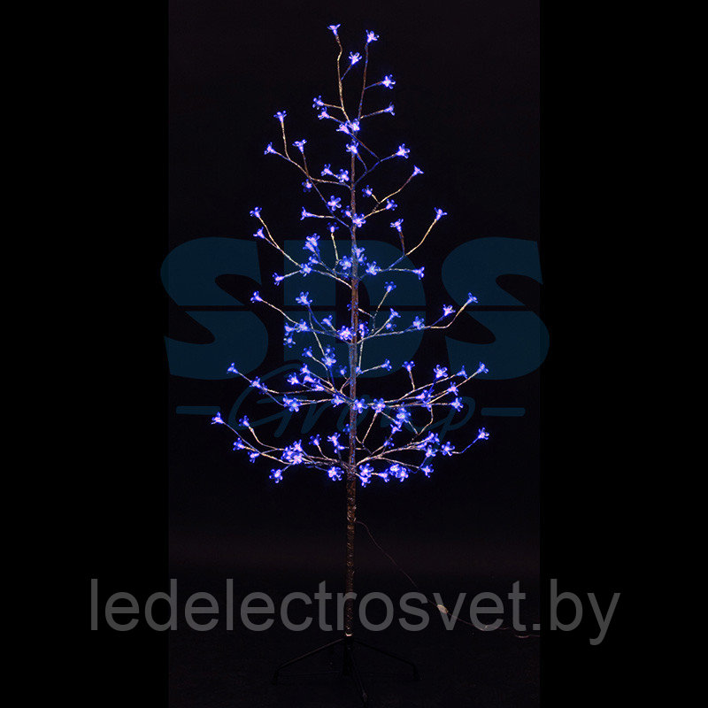 Дерево комнатное "Сакура", ствол и ветки фольга, высота 1.5 метра, 120 светодиодов синего цвета, трансформатор - фото 1 - id-p106809464