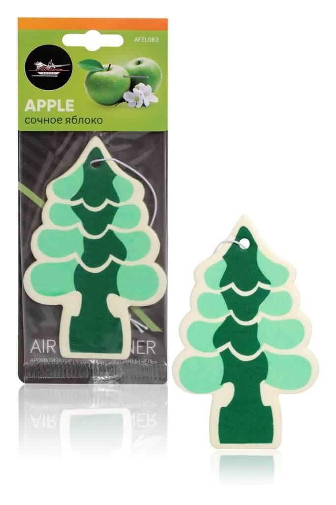 Ароматизатор подвесной картонный "Ель" сочное яблоко (AFEL083)