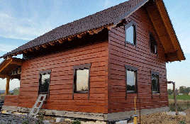 Дома из лафета (полубруса), "немецкий угол" 1