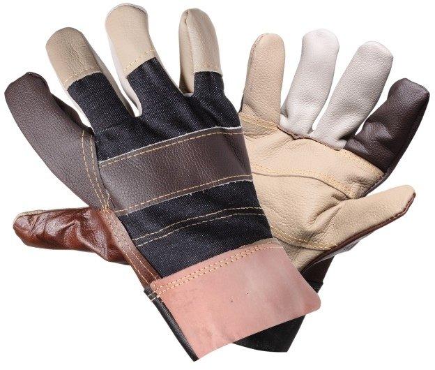 Перчатки кожаные, комбинированные (защитные от механических повреждений)(AWG-S-13) - фото 1 - id-p85127156