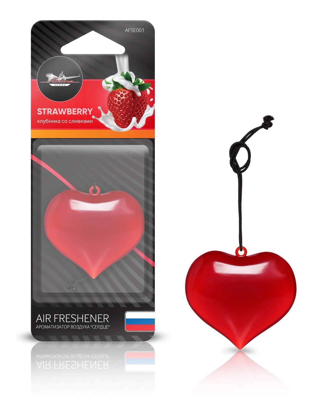 Ароматизатор подвесной пластик "Сердце" клубника со сливками (AFSE001) - фото 1 - id-p85127245