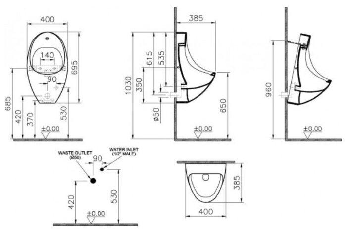 Писсуар VitrA Arkitekt 4106B003 - фото 2 - id-p106815660