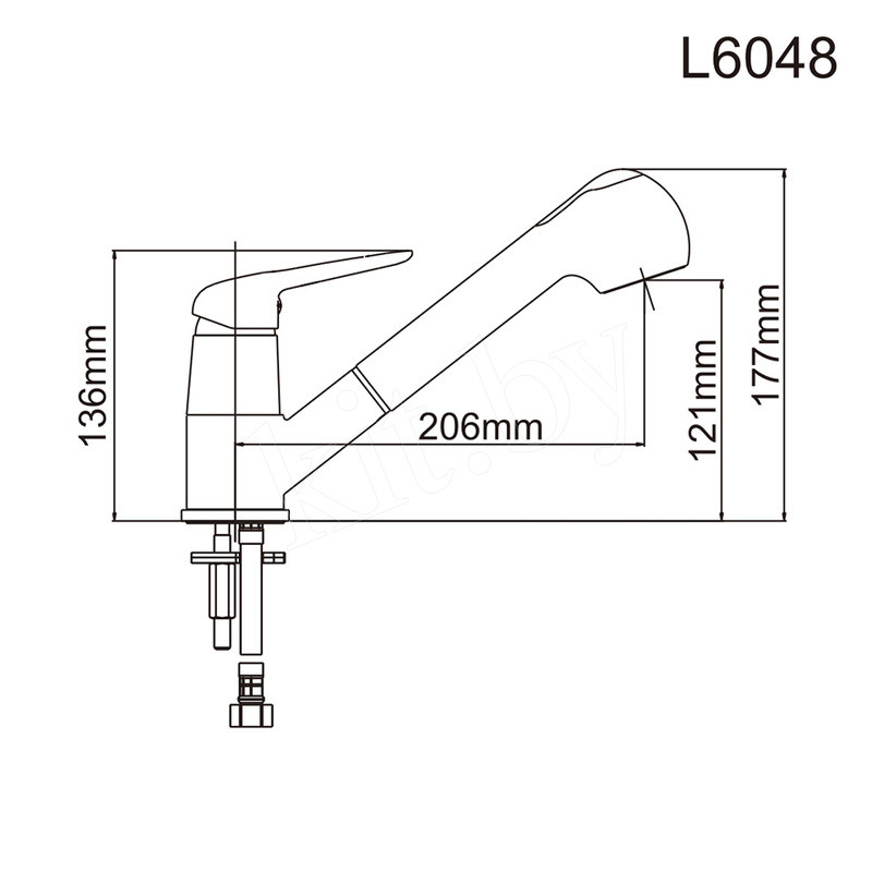 Смеситель для кухонной мойки с выдвижным изливом Ledeme L6048 - фото 4 - id-p106816259